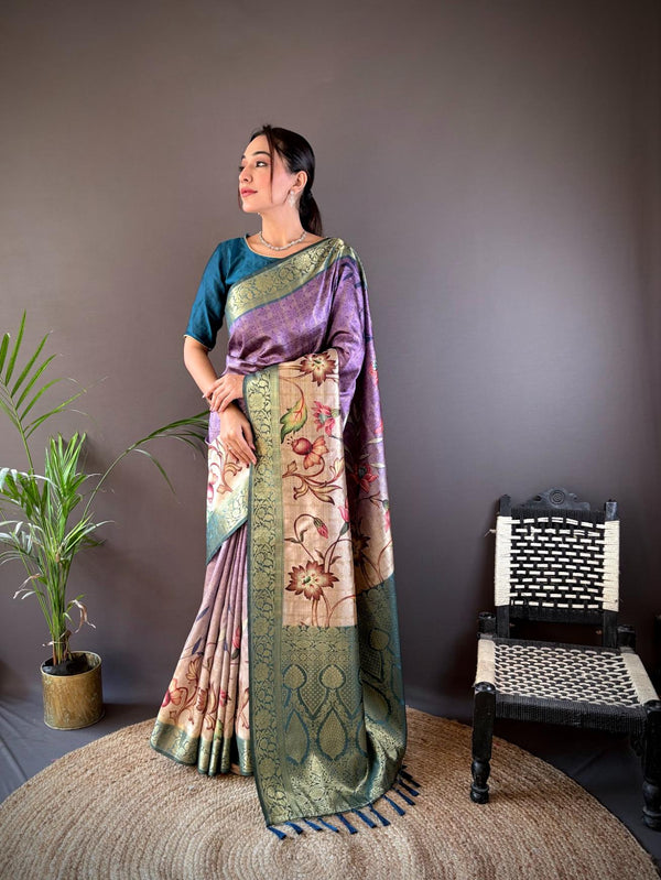 Faded Purple Chitranshi Digital Print Saree