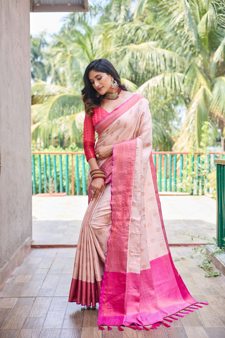 Offwhite kanchi silk saree - PAHRAVA