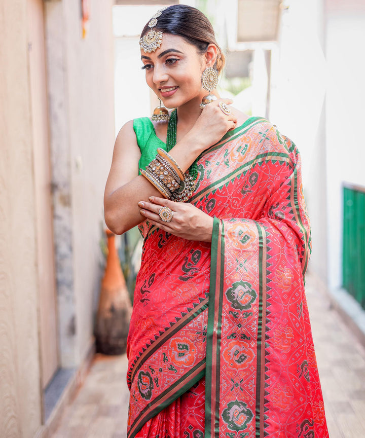 Plum Pink Soft Patola Silk Saree - PAHRAVA