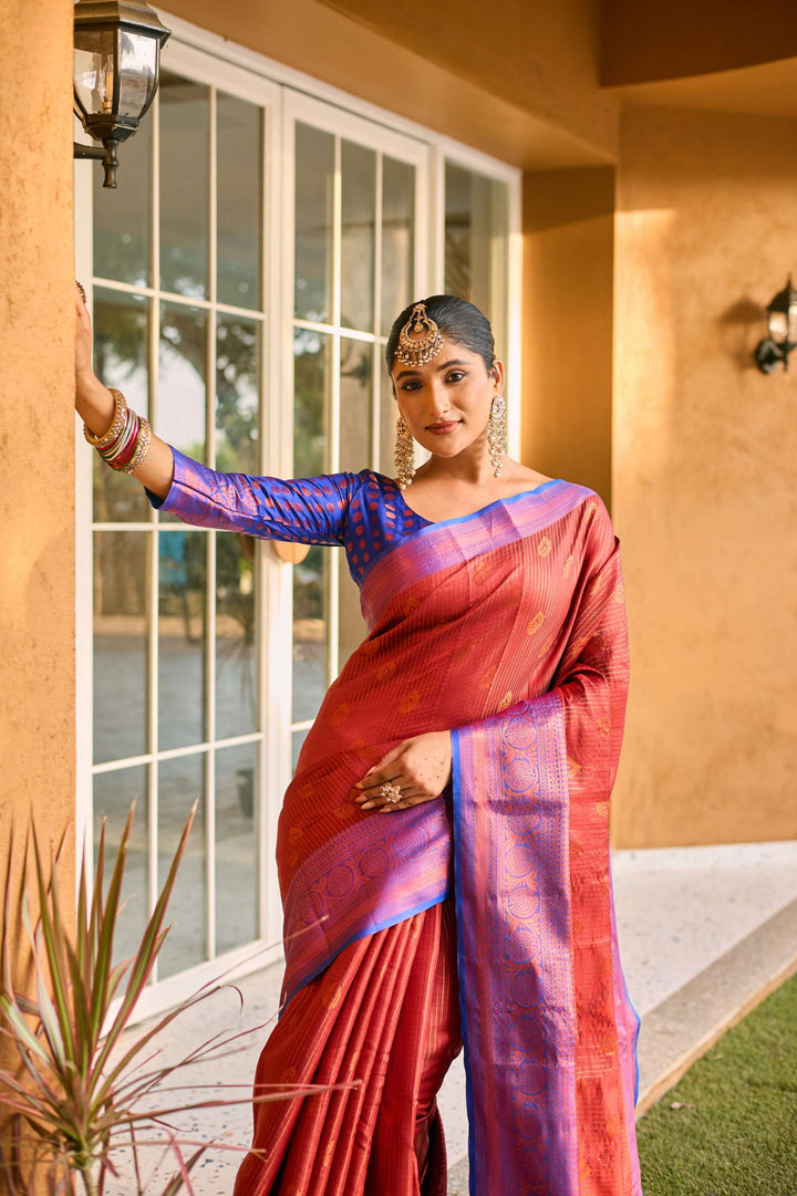 Prism Pink Kanchi Silk Saree - PAHRAVA