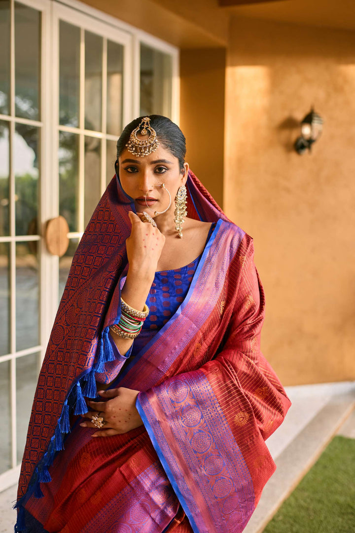 Prism Pink Kanchi Silk Saree - PAHRAVA