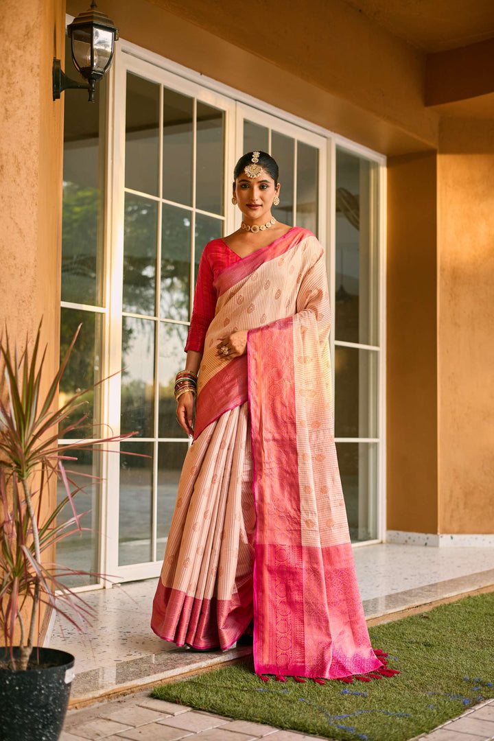 Soft Off White Kanchi Silk Saree - PAHRAVA