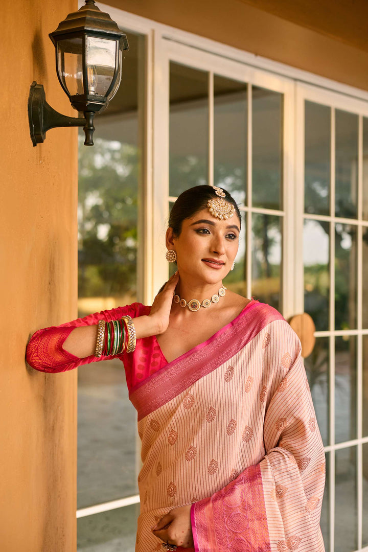 Soft Off White Kanchi Silk Saree - PAHRAVA