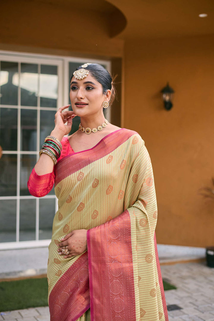 Light Green Kanchi Silk Saree - PAHRAVA