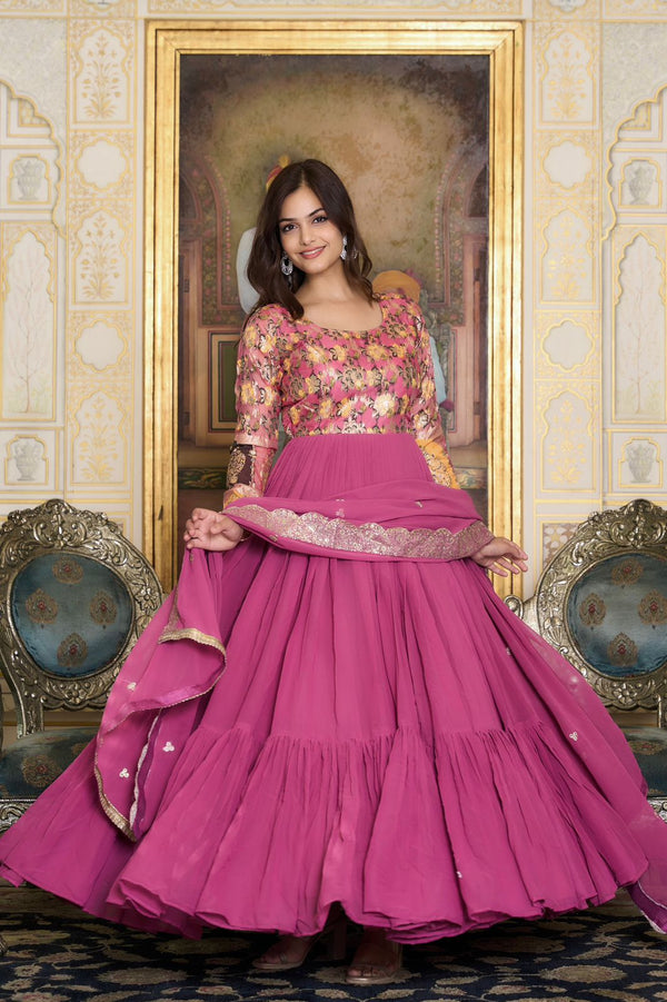 Rose Pink Georgette Gown.