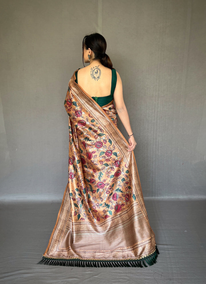 Golden Yellow Soft silk saree - PAHRAVA