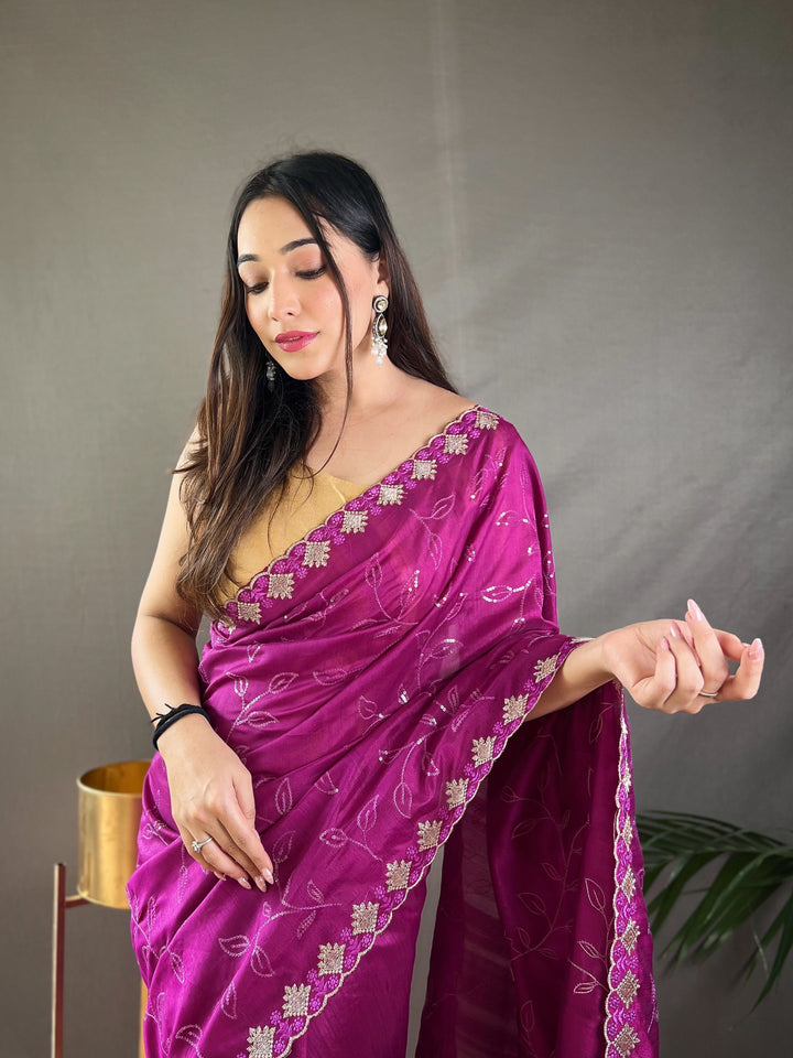 True Voilet Ruhi Silk Saree - PAHRAVA