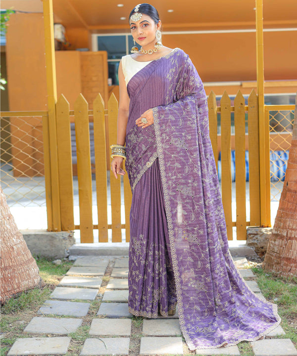 Angelic purple soft silk saree - PAHRAVA