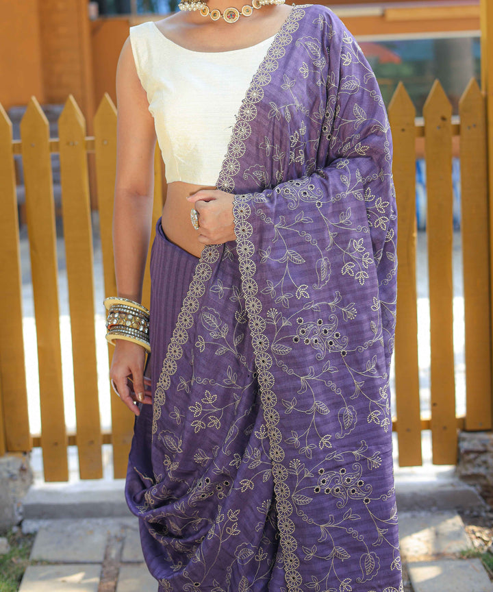 Angelic purple soft silk saree - PAHRAVA