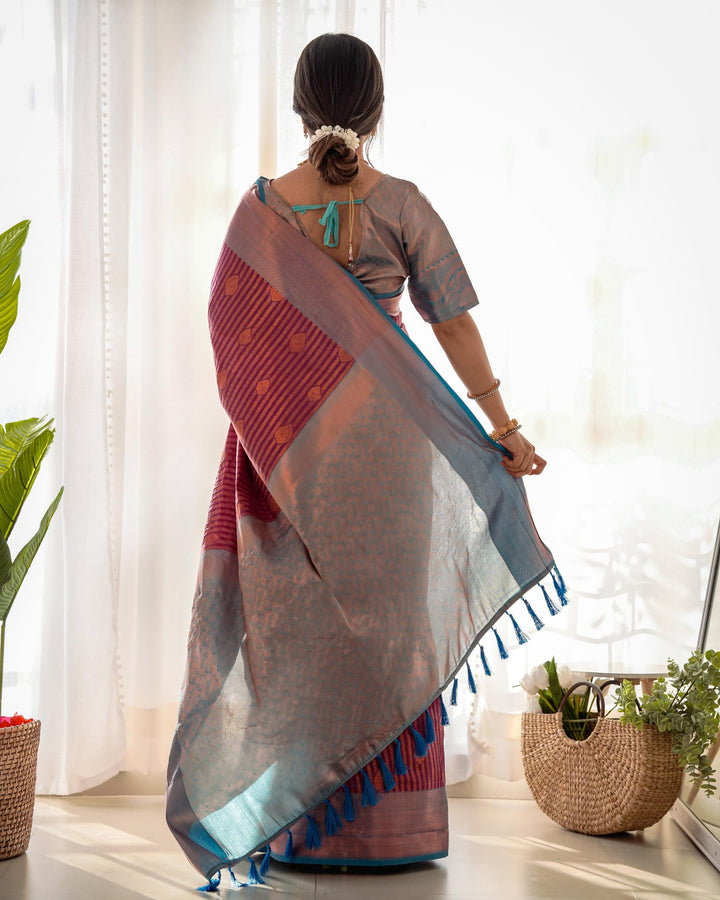 Old lavender pattu kanjivaram silk saree - PAHRAVA