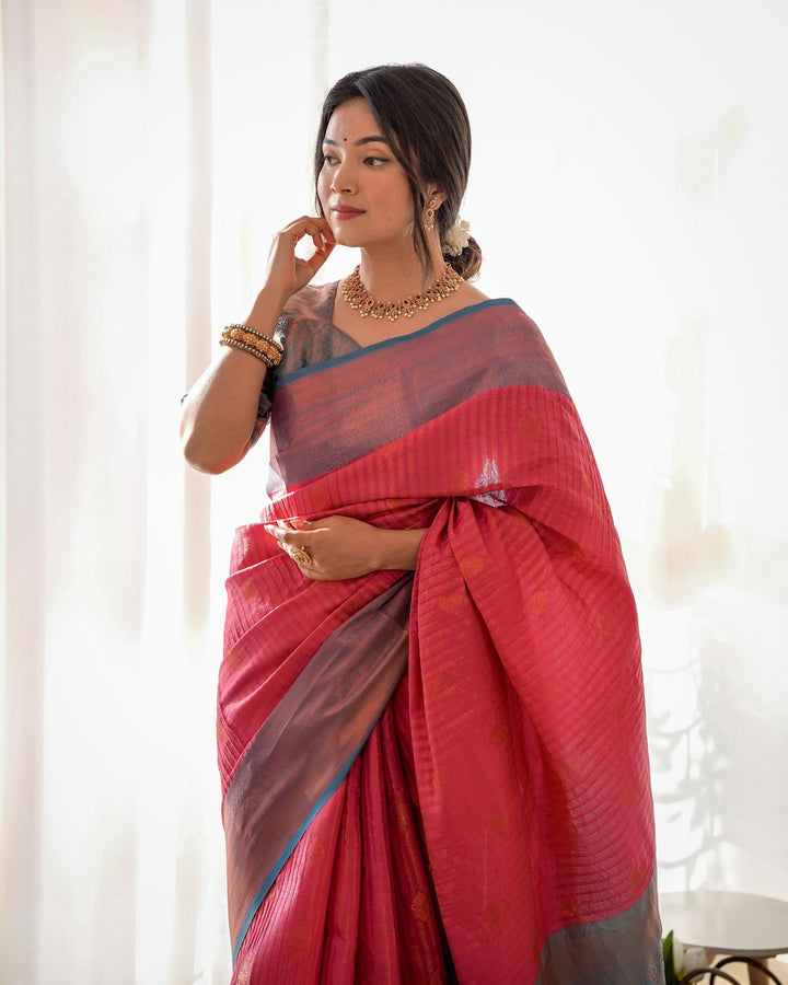 Mauve pink pattu kanjivaram silk saree - PAHRAVA