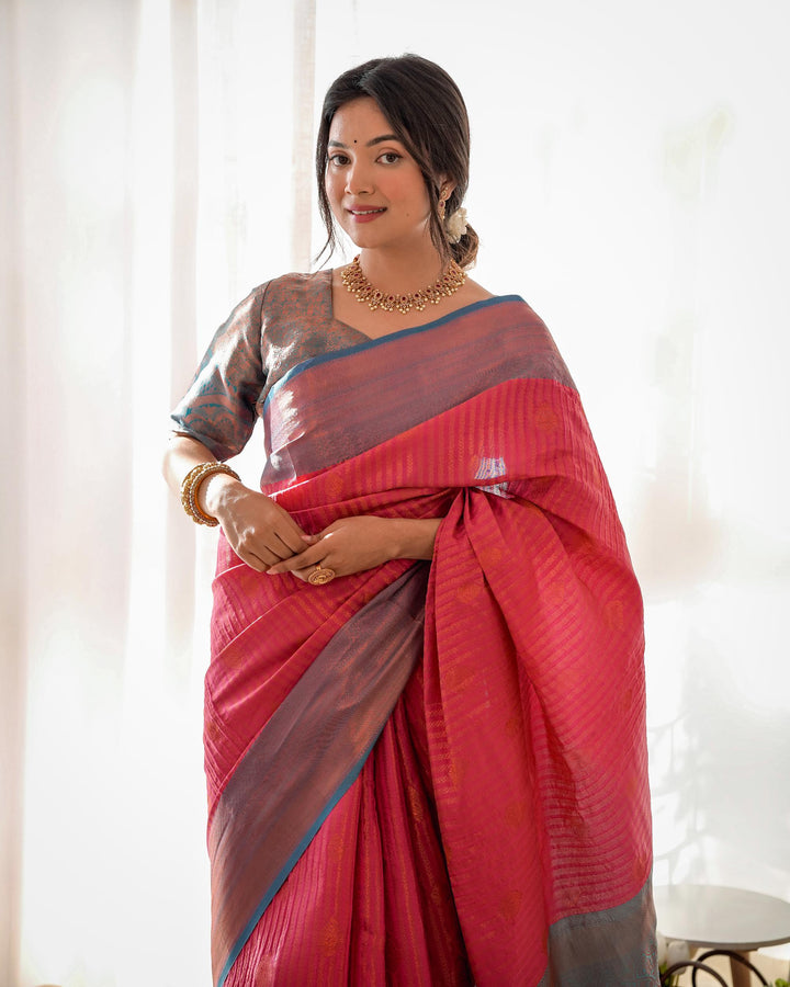 Mauve pink pattu kanjivaram silk saree - PAHRAVA