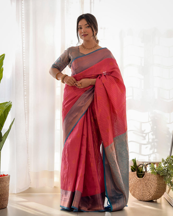 Mauve pink pattu kanjivaram silk saree - PAHRAVA