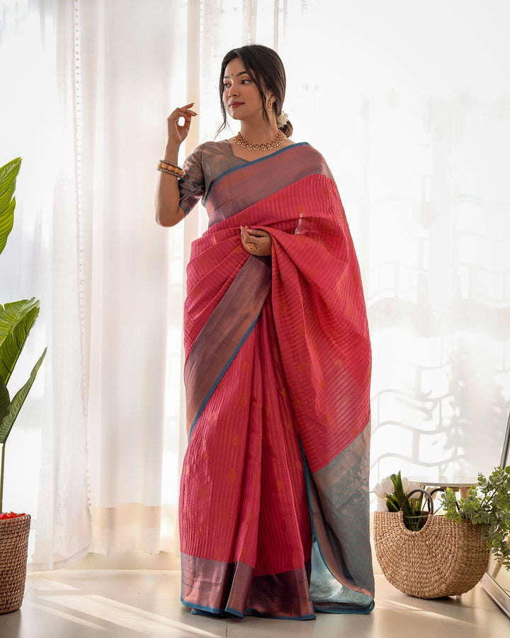 Mauve pink pattu kanjivaram silk saree - PAHRAVA